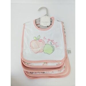 Kyle & Deena Baby  Bibs 5 Pack Be Grateful apple peach NWT